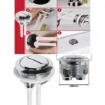 Chrome Dual-Flush Toilet Button Kit – 48mm Cistern, 110mm Push Rod