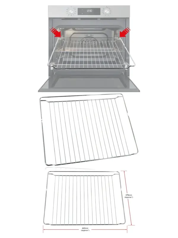 Chrome Oven Shelf 443x375 mm – fits Cookology, Amica & Cata ovens
