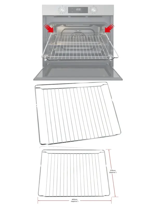 Chrome Oven Shelf for Kenwood & Hisense Grid Rack – 443×375 mm