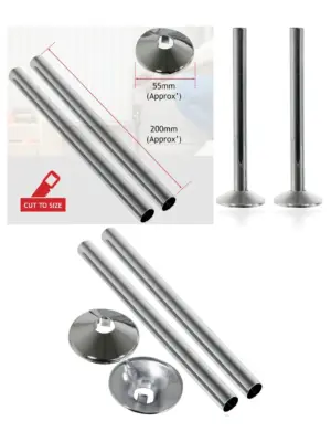 Chrome Radiator Pipe Sleeve 15mm x 200mm Shroud Collar