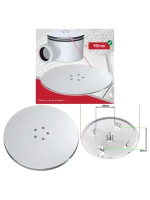 Chrome Silver 110mm Shower Trap Plug Cover with 90mm Tray