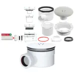 Chrome Silver 90mm Shower Waste Drain Trap Kit with Dome Base