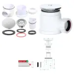 Chrome Silver Dome Shower Trap Kit – 50mm Tray, 40mm Plug, 1.5″ Drain