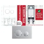 Chrome Silver Flush Plate for Skylo Wall‑Hung Concealed Toilet 245×165mm