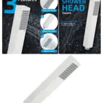 Chrome Square Slim Showerhead 1/2" Single Spray for Modern Bathroom