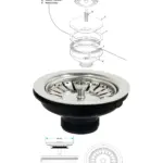 Chrome Stainless Steel Sink Strainer 40mm Waste Plug for Kitchen & Bath