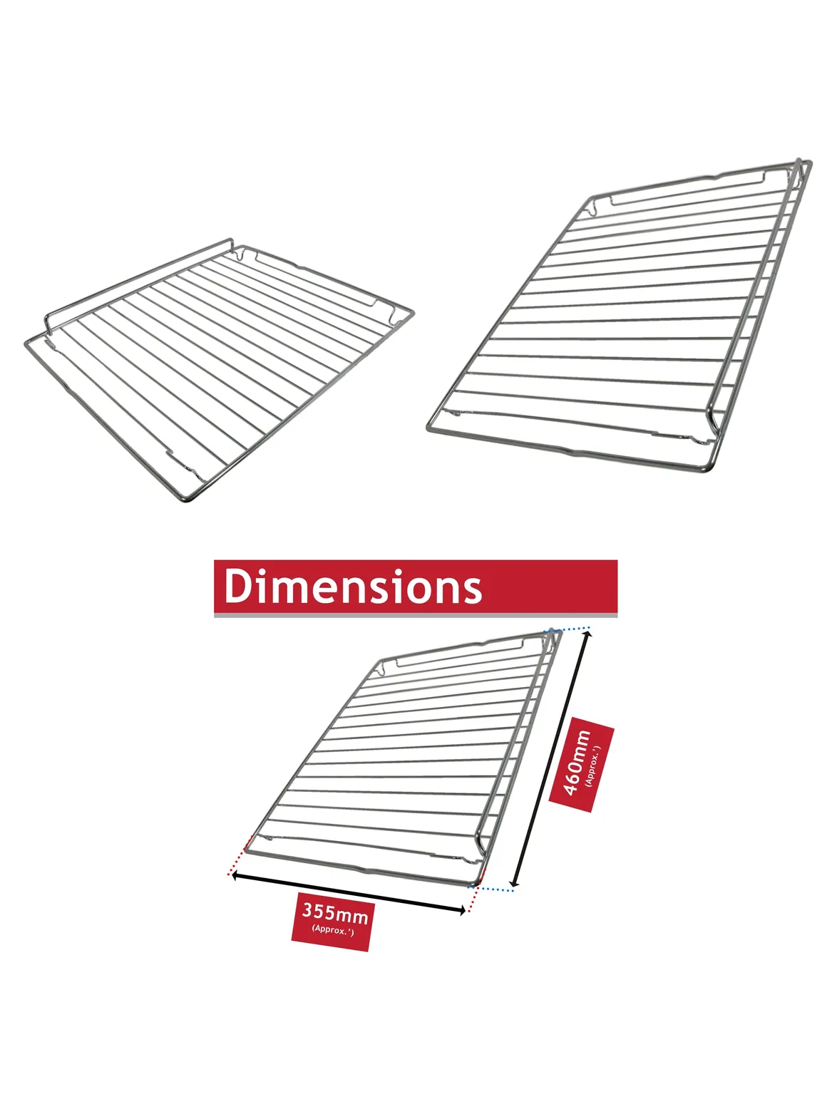 Chrome Wire Shelf for Smeg Oven – 460×355 mm Rack