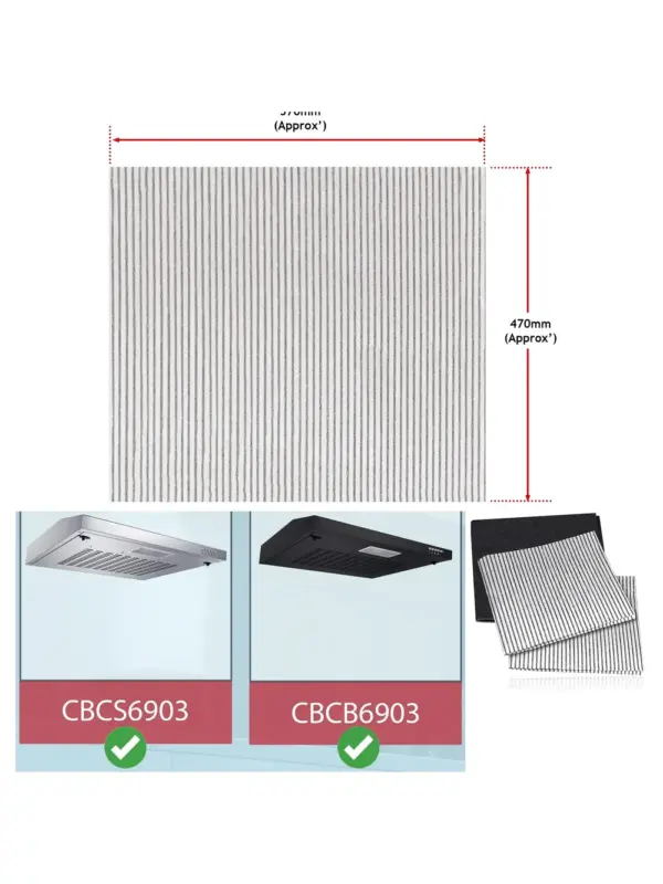 Ciarra Cooker Hood Grease Filter Replacement for CBCS6903 & CBCB6903