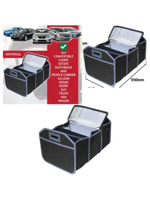 Collapsible Car Trunk Organizer with Removable Cooler Liner
