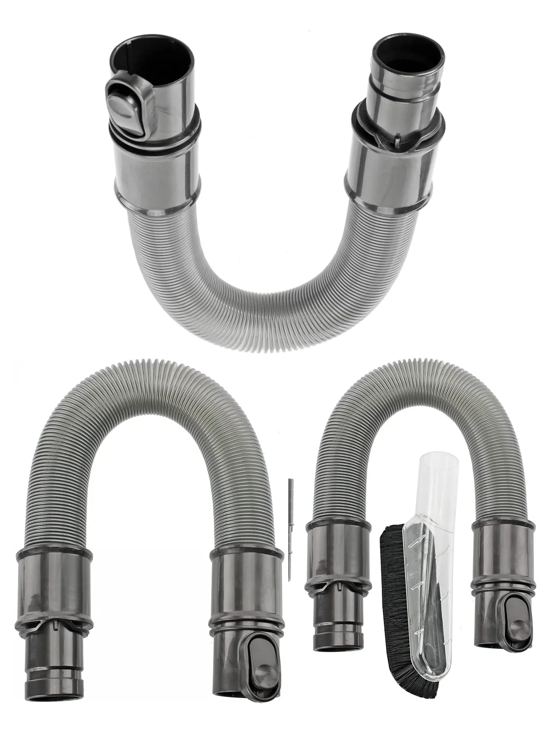 Compact Dyson Extension Hose with Soft Dusting Brush & Adapters