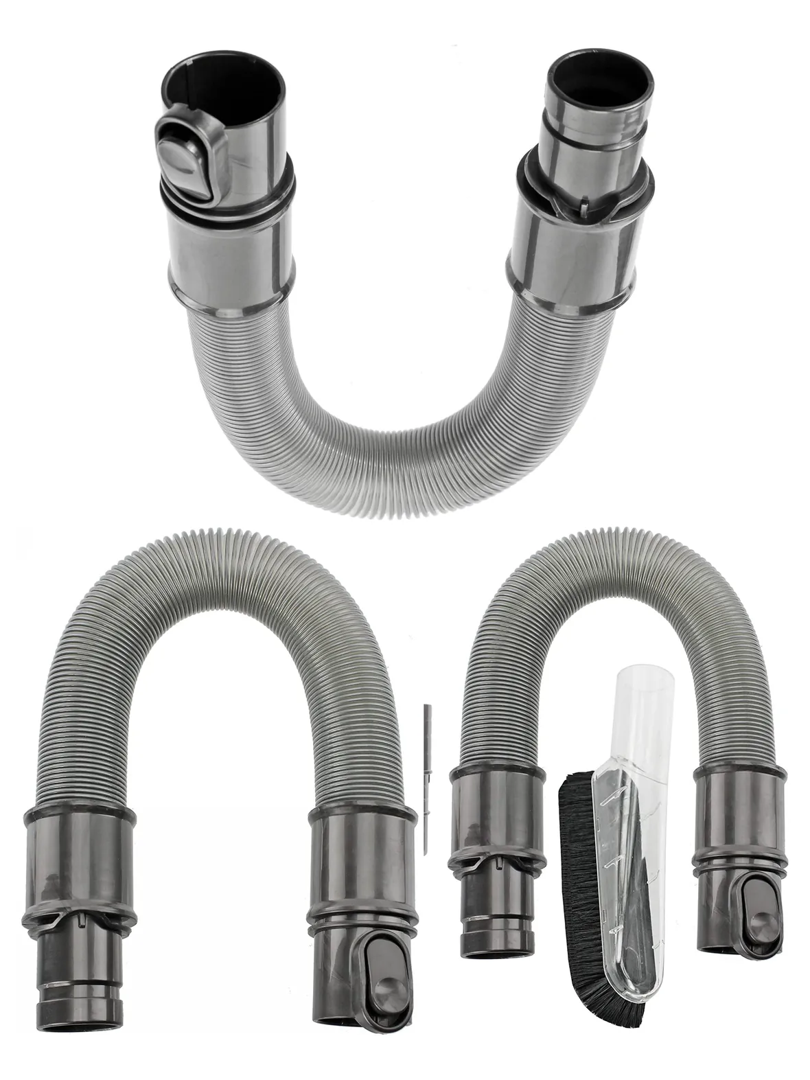 Compact Dyson Extension Hose with Soft Dusting Brush and Adapter