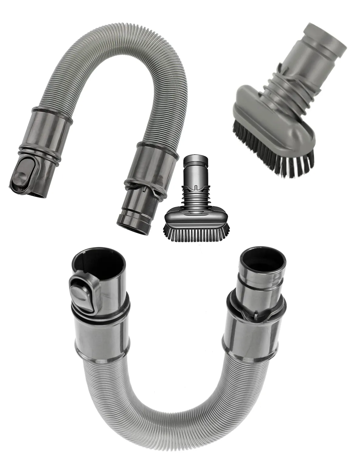 Compact Dyson Hose Extension with Stubborn Dirt Brush, fits DC16‑DC35