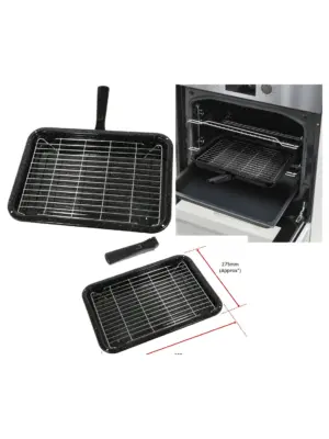 Compact Grill Pan with Rack & Detachable Handle for Bush Oven Cookers