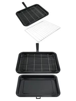 Compact Grill Pan with Removable Handle & Adjustable Rack for BUSH Oven