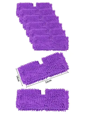 Coral Purple Steam Mop Pads 32x19cm Pocket Cover Universal Fit 6pcs