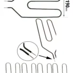 CREDA 850W Night Storage Heater Element – Crank Neck, 2‑Pin