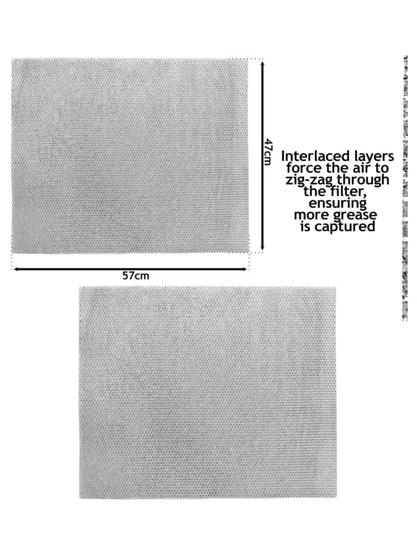 Creda Cooker Hood Metal Mesh Grease Filter 57x47 cm