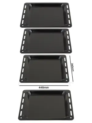 Creda Enamel Baking Tray Set – 448×360×25 mm Oven Pan, Pack of 2