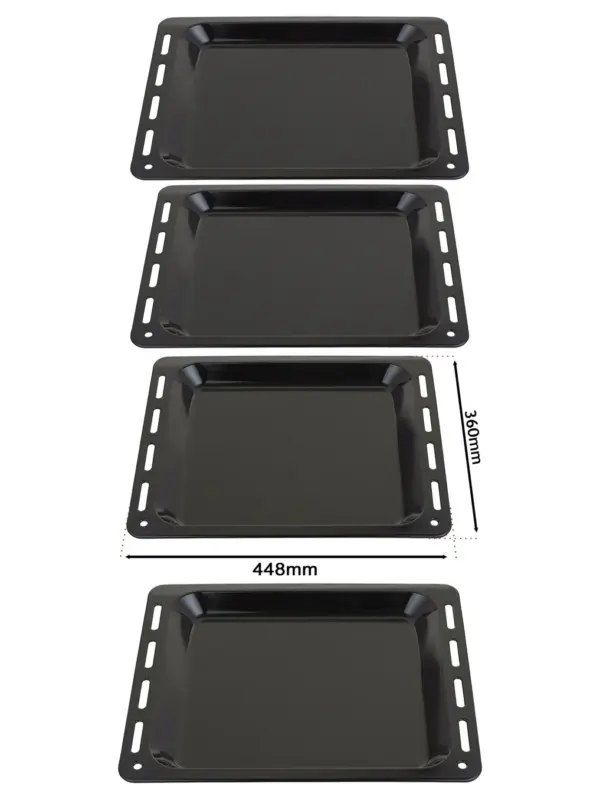 Creda Enamel Baking Tray Set – 448×360×25 mm Oven Pan, Pack of 2