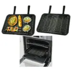 CREDA Large Grill Pan with Rack and Removable Handles for Oven Cooking