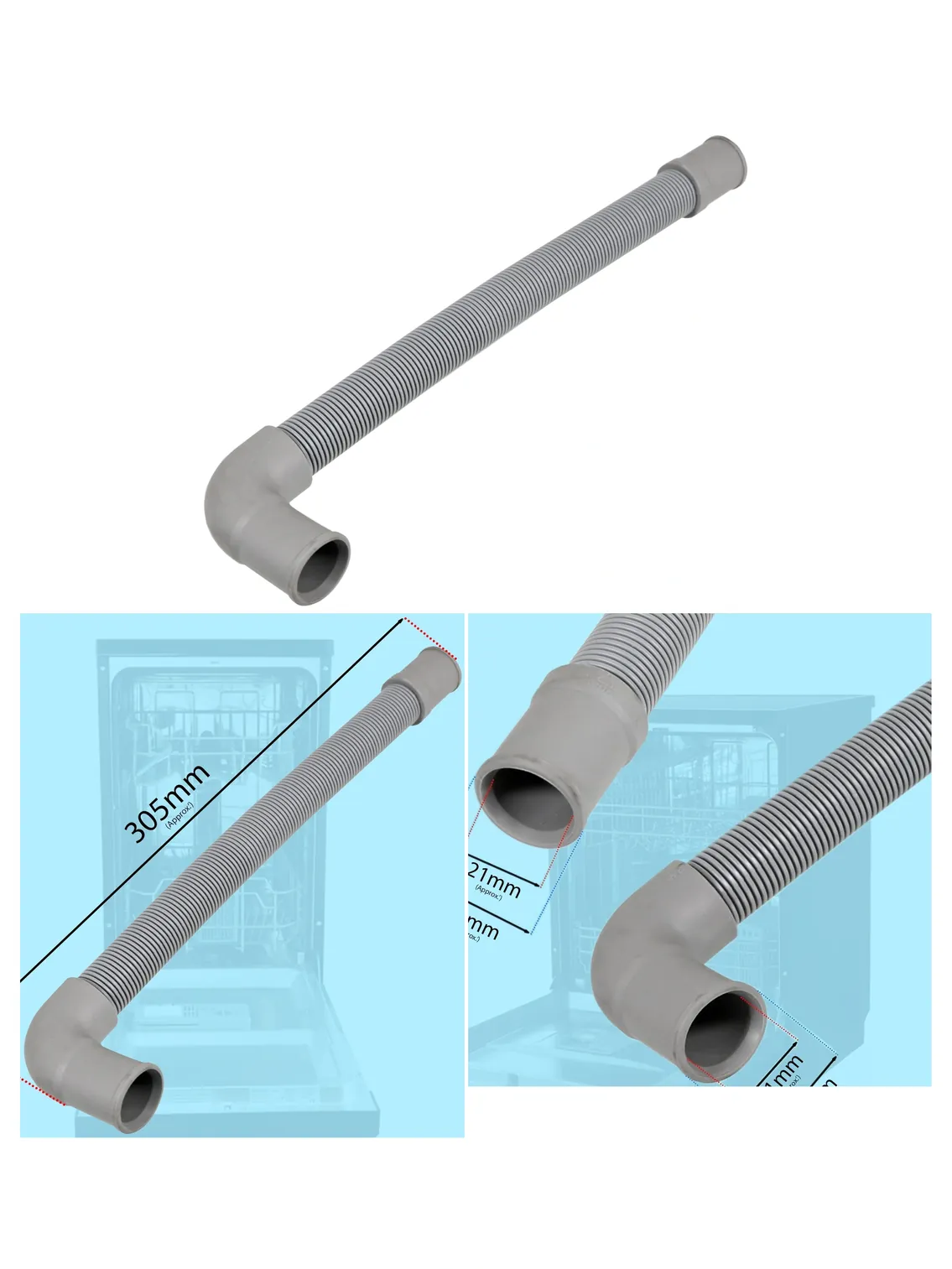 Currys Essentials 21mm Dishwasher Internal Hose CDW45 CID45 Replacement