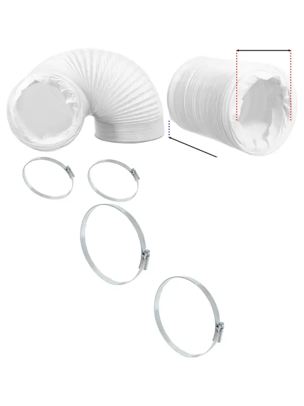 Daewoo AC Flexible PVC Duct Hose 152mm x 3m with 2 Clips