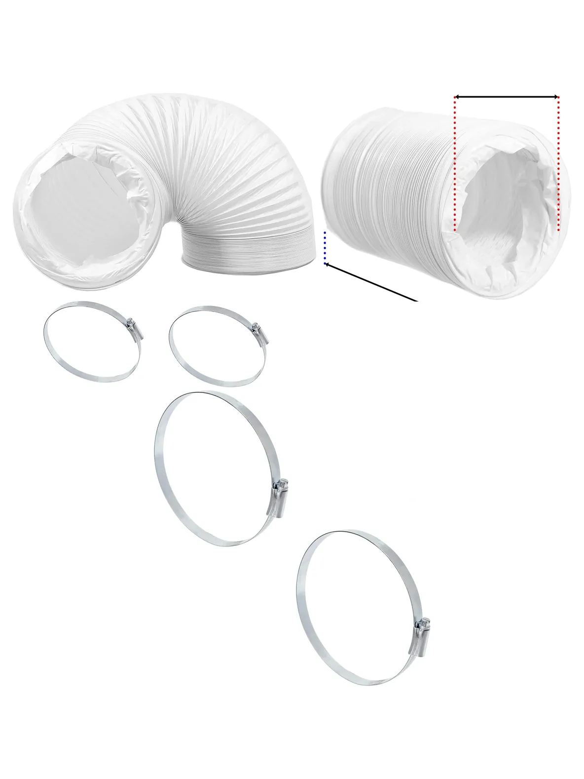 Daewoo AC Flexible PVC Duct Hose 152mm x 3m with 2 Clips