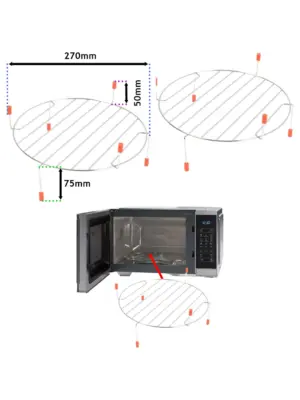 Daewoo Microwave Grill Turntable Wire Rack – 270mm Shelf Stand