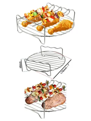 Daewoo Mini Halogen Oven Rack with Round Shelf & Skewers – 7pcs