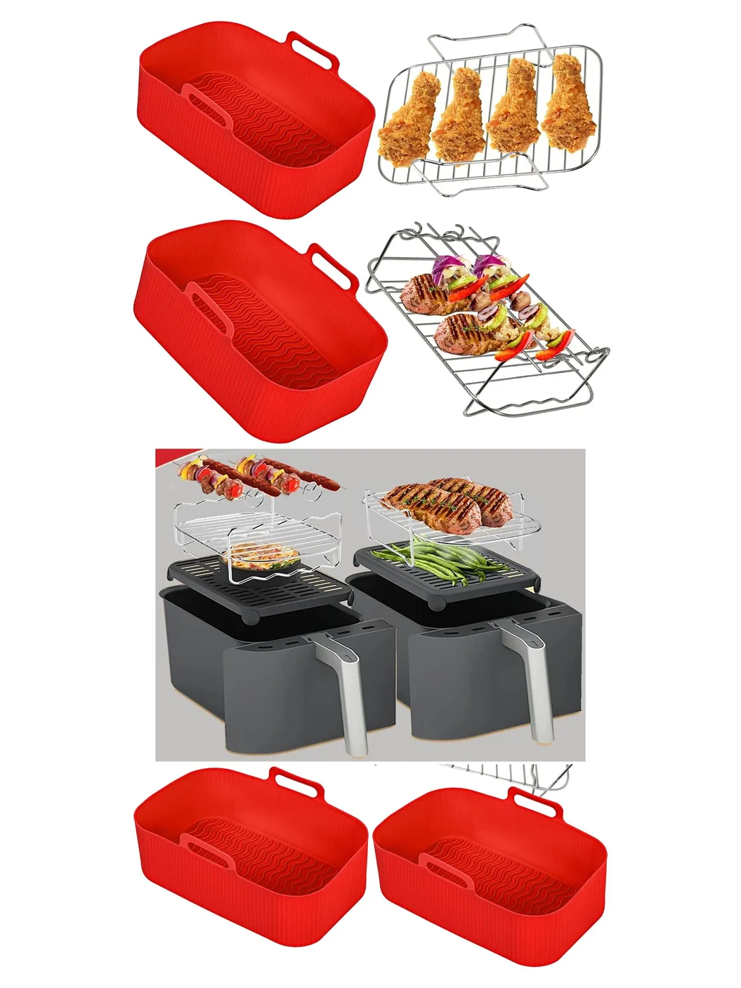 Daewoo SDA2310 8L Air Fryer Basket Rack & Drawer Liner Set