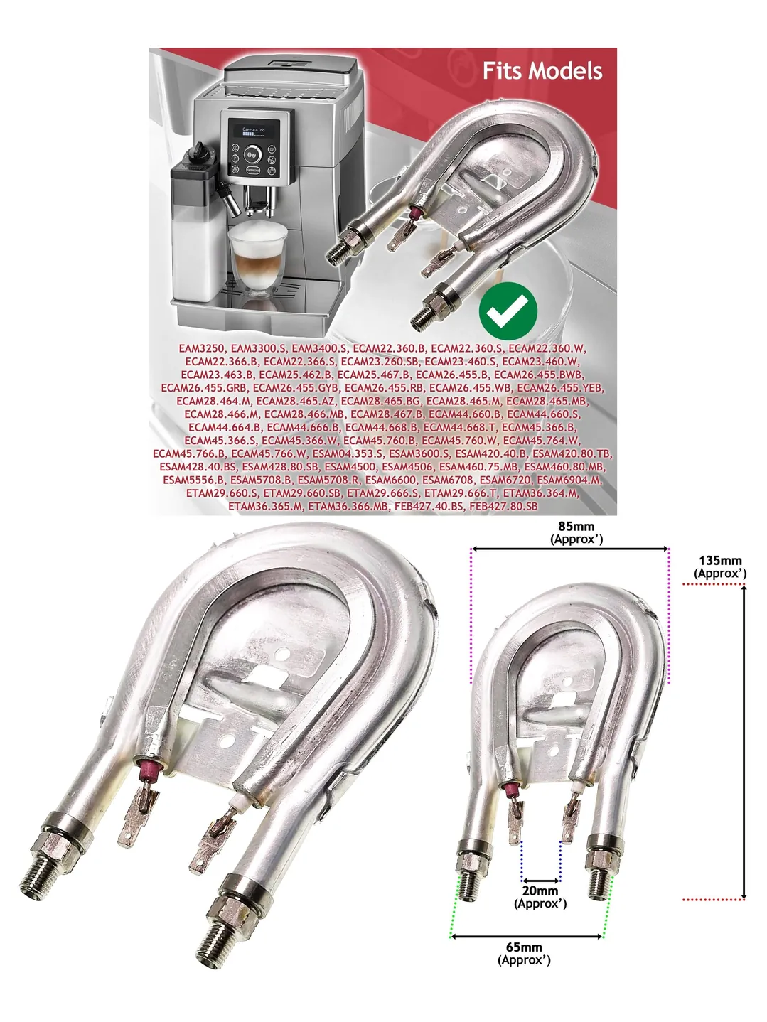DeLonghi Espresso Machine Heating Element Replacement for EAM/ECAM