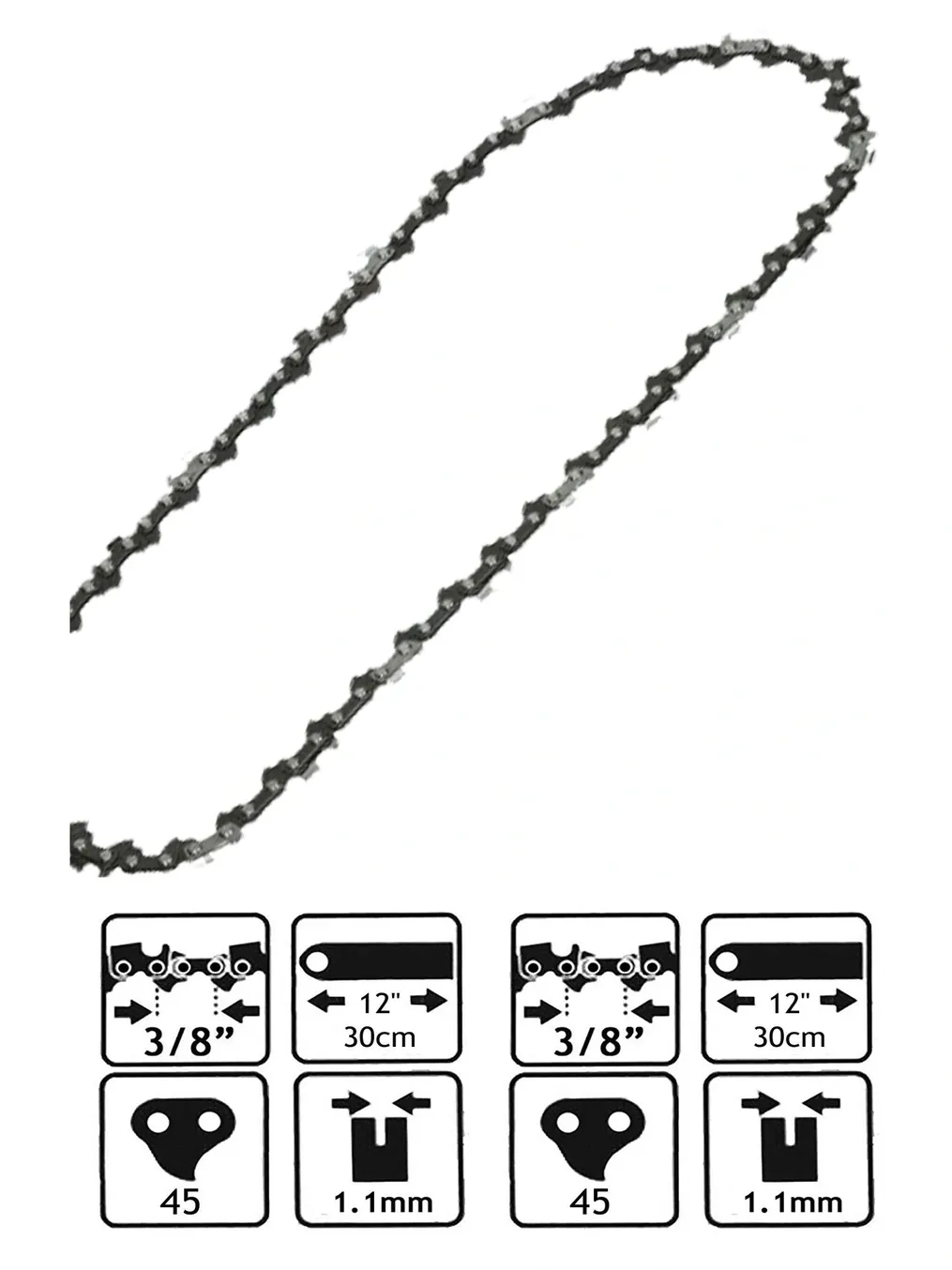 DeWalt DCM565N1/DCM565P1 Chainsaw Chain 45‑Link, 30 cm