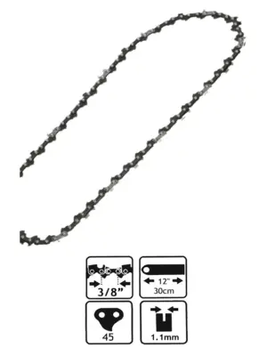 DeWalt DCM565N1/DCM565P1 Chainsaw Chain 45‑Link 30cm 3/8" Pitch