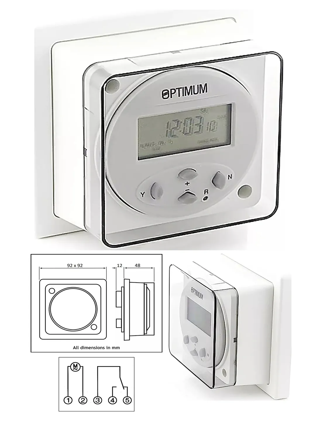 Digital Wall-Mount Timer Switch – 24/7 Programmable Single Socket