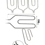 Dimplex Night Storage Heater Element 850W Crank Neck 2‑Pin – 3 Pack