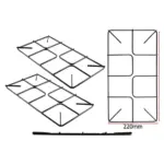 Diplomat Gas Hob Pan Support Grid - Small 450x220 mm