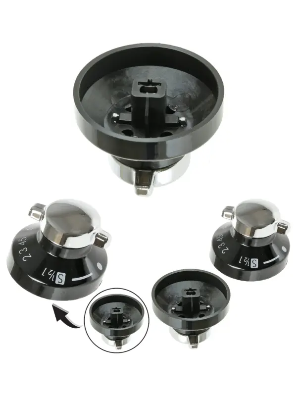 DIPLOMAT Oven & Gas Hob Replacement Knob – Black/Silver