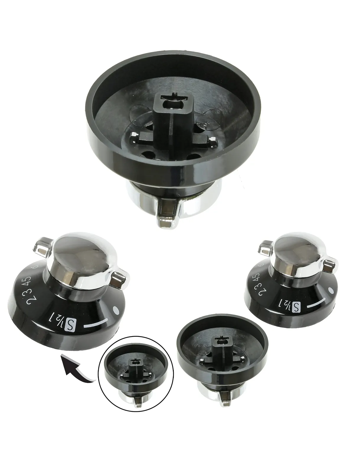 DIPLOMAT Oven & Gas Hob Replacement Knob – Black/Silver