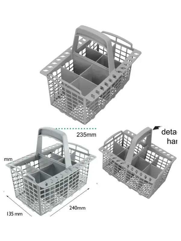 Dishwasher Cutlery Basket with Removable Handle for Bosch Neff Siemens