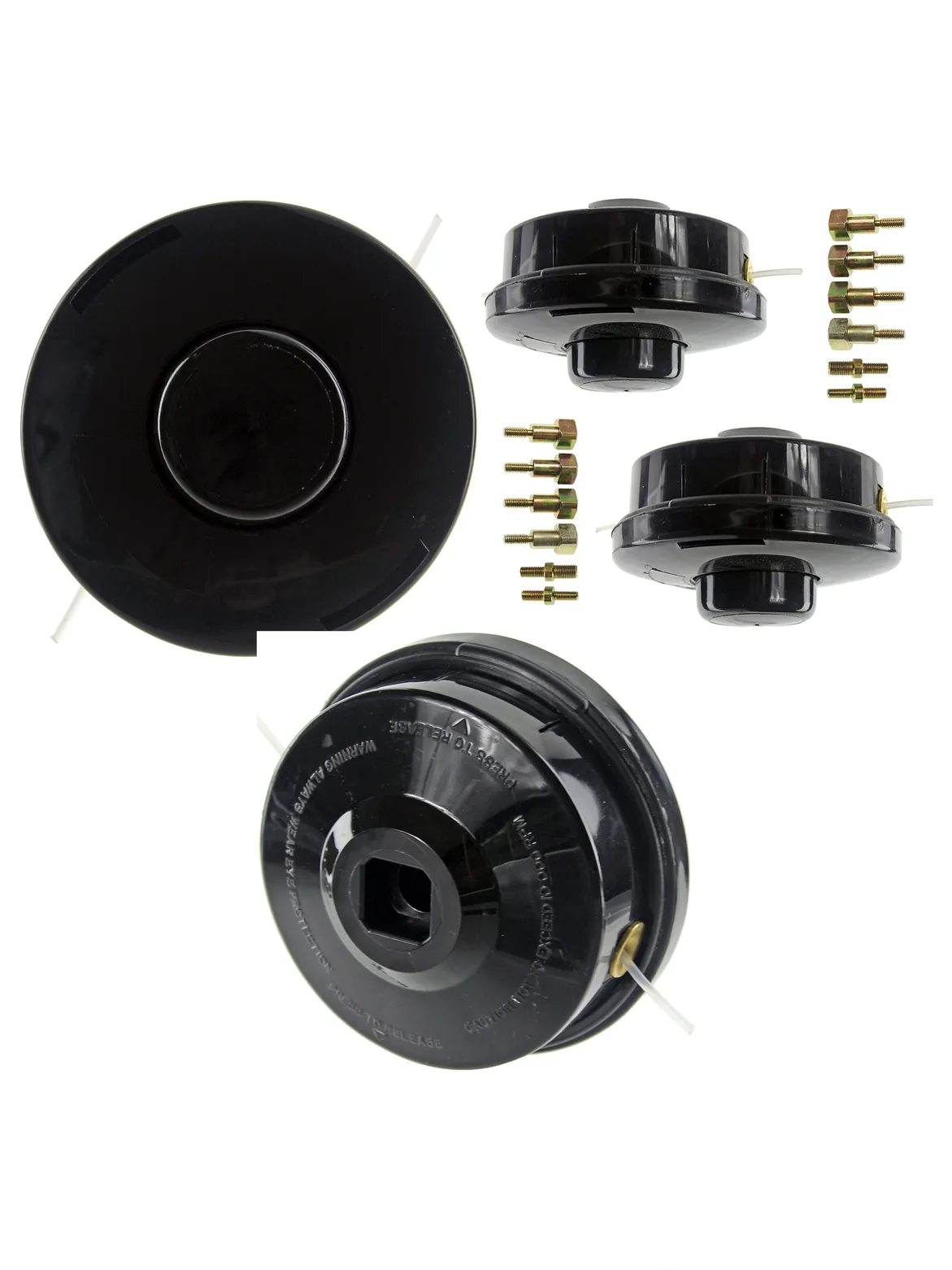 Dual 2-Line Petrol Strimmer Bump-Feed Spool Head - Pack of 2