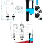 Dual-Height Adjustable Toilet Fill Valve 4-in-1 Float for Bottom/Side