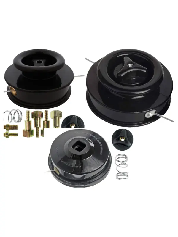Dual-Line Manual Feed Trimmer/Brushcutter Head with Bolts + 2×15m Line