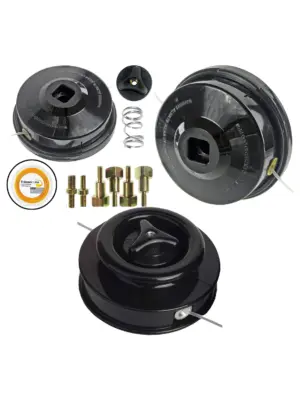 Dual-Line Manual Feed Trimmer/Brushcutter Head with Bolts + 90m Line