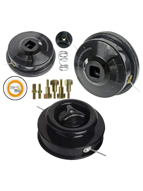 Dual-Line Manual Feed Trimmer/Brushcutter Head with Bolts + 90m Line