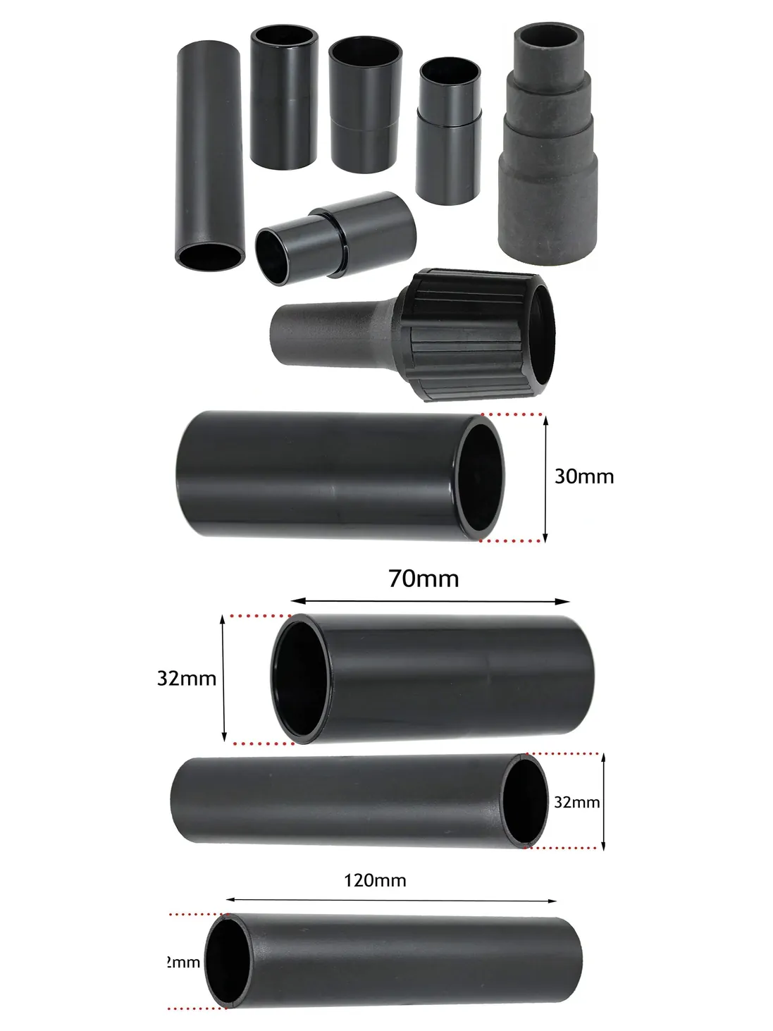 Dust Extraction Adapters for Sander/Planer TITAN Vacuum Fit 26-38mm