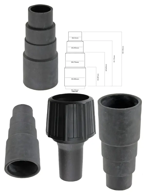 Dust Extractor Port Adapter Kit for TESCO Vacuums – 5 Sizes, Pack of 2