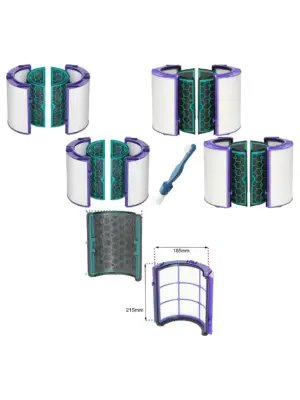 Dyson 360 HEPA & Carbon Filter Kit (2) + Brush for DP04/HP04/TP04