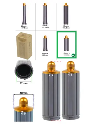 Dyson Airwrap 40mm Nickel Copper Barrel 135mm Hair Curler 971889-03