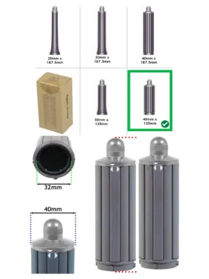 Dyson Airwrap 40mm Nickel/Iron Barrel Attachment - Model 971889-04