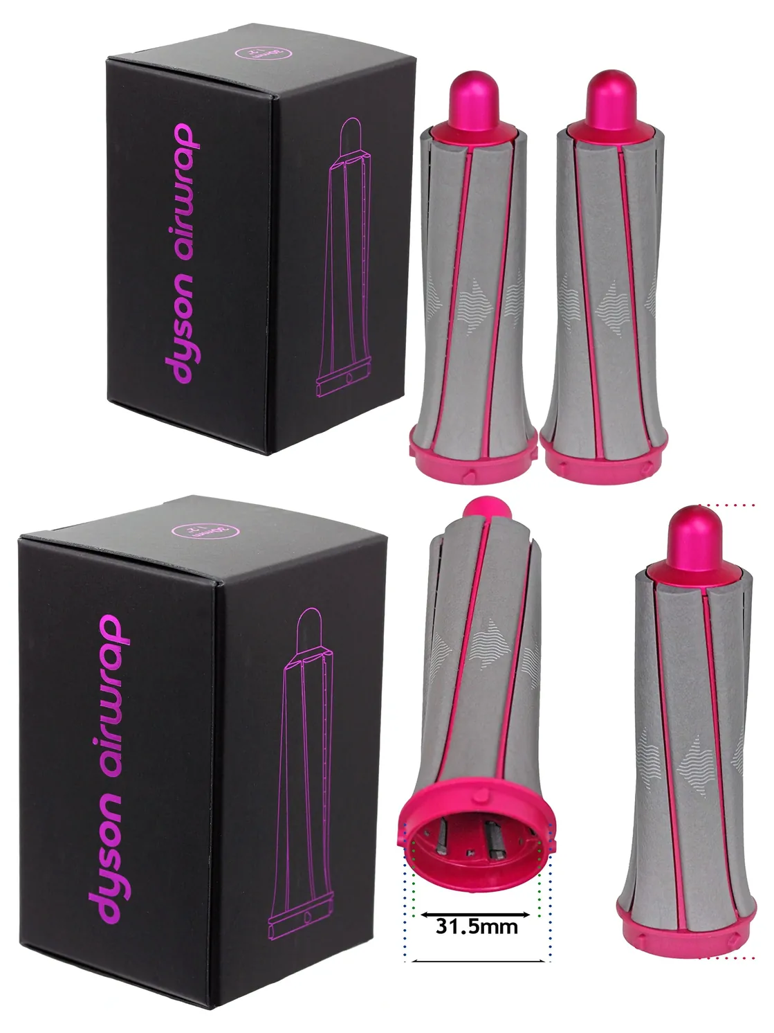 Dyson Airwrap HS01 Hair Styler with 30mm Nickel‑Fuchsia Short Barrels